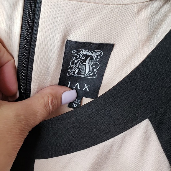 JAX Nude/black Color Block Bodycon Dress Ladies size 10 - Picture 4 of 10